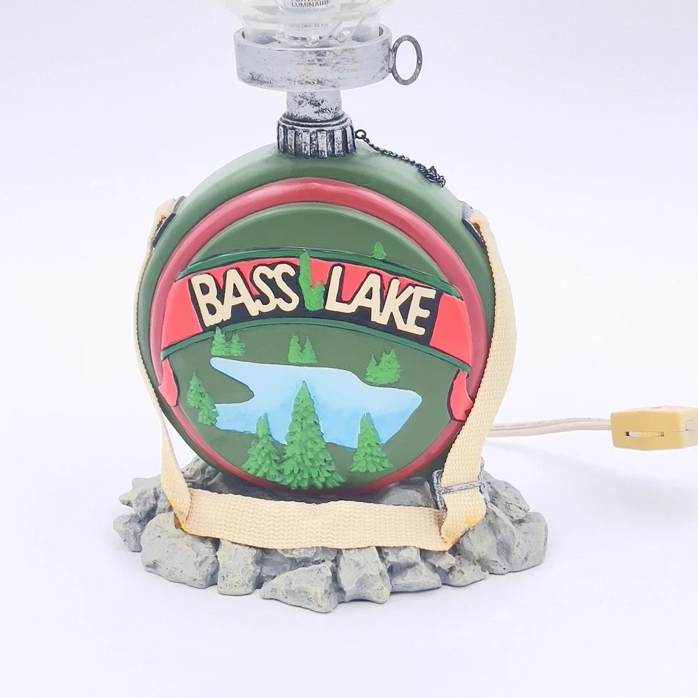 Bass‎ Lake Table Lamp Cabin Decor Fishing Lodge Light Rustic Outdoors Theme